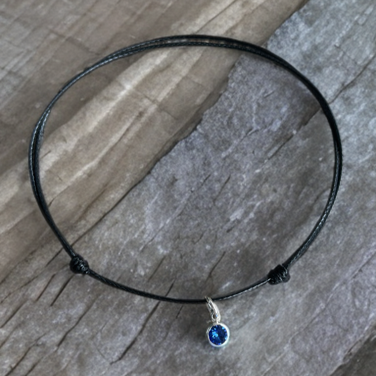 Swarovski Birthstone Sterling Silver Anklet Personalized Jewelry