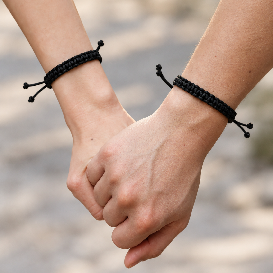 Matching Couple Hemp Black Bracelets