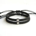 Initial Letters Couples Bracelets, Sterling Silver 925 Letter Cubes
