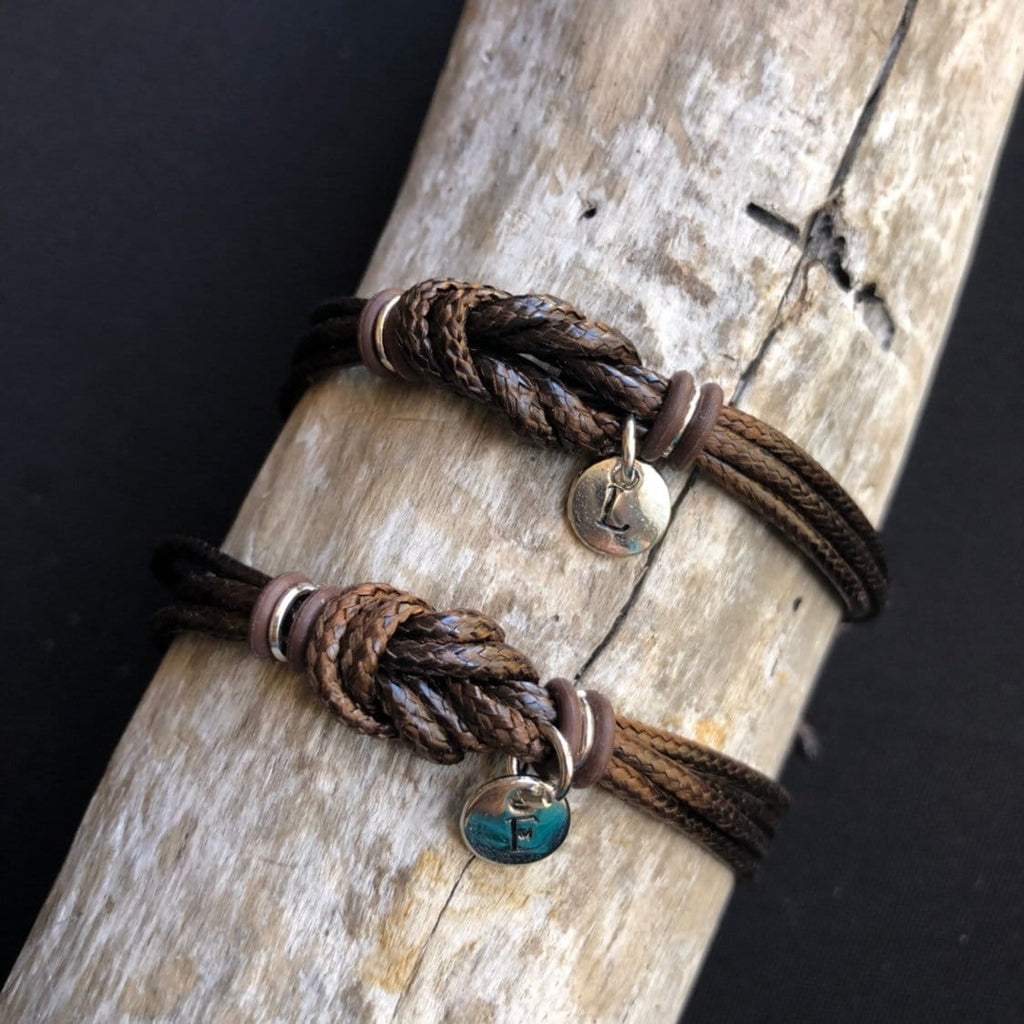 Forever Brown Couple Bracelets, Personalized, His and Hers