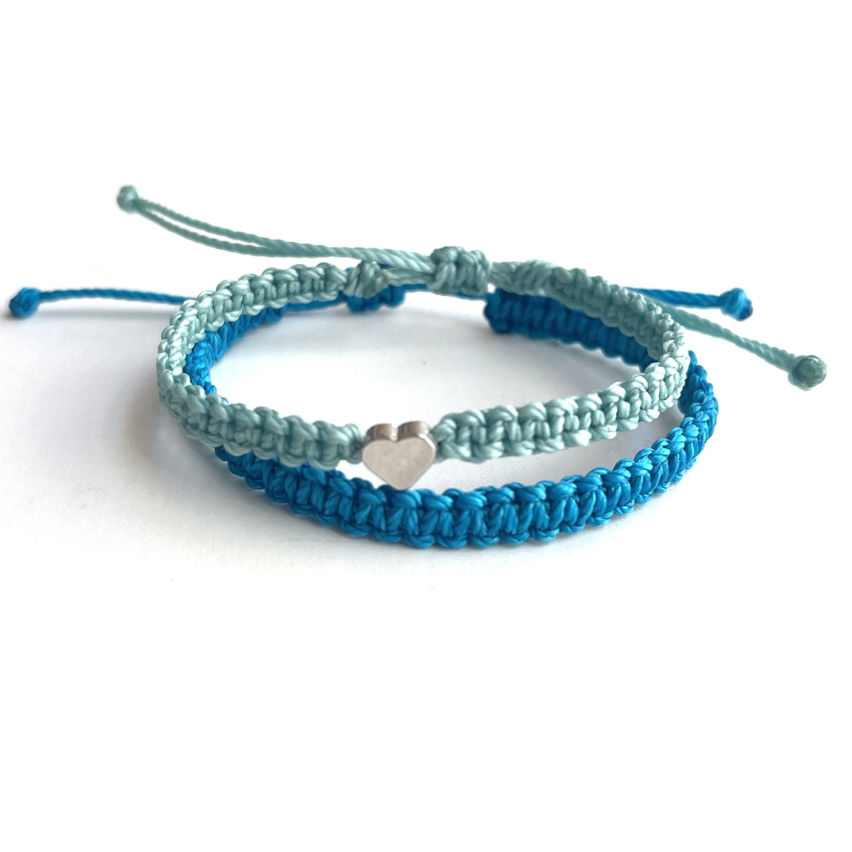 Heart Charm Anklet Bracelet Set of 2 Waterproof Adjustable Many Colors
