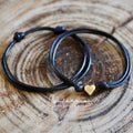 Minimalist Heart Black Couple Bracelets, Waterproof
