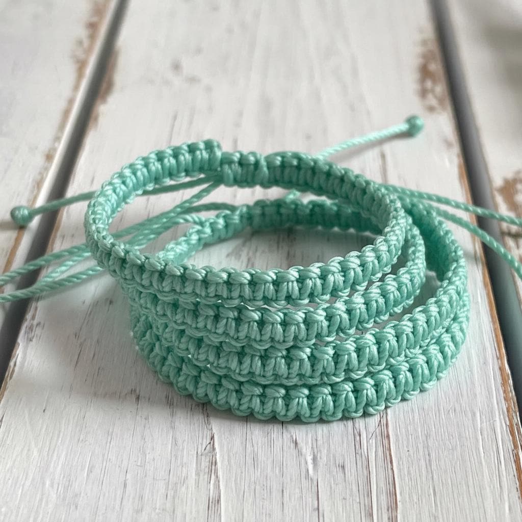 Mint Macrame Family Bracelets Matching Bracelets