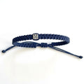 Personalized Navy Blue Bracelet Sterling Silver Letter M