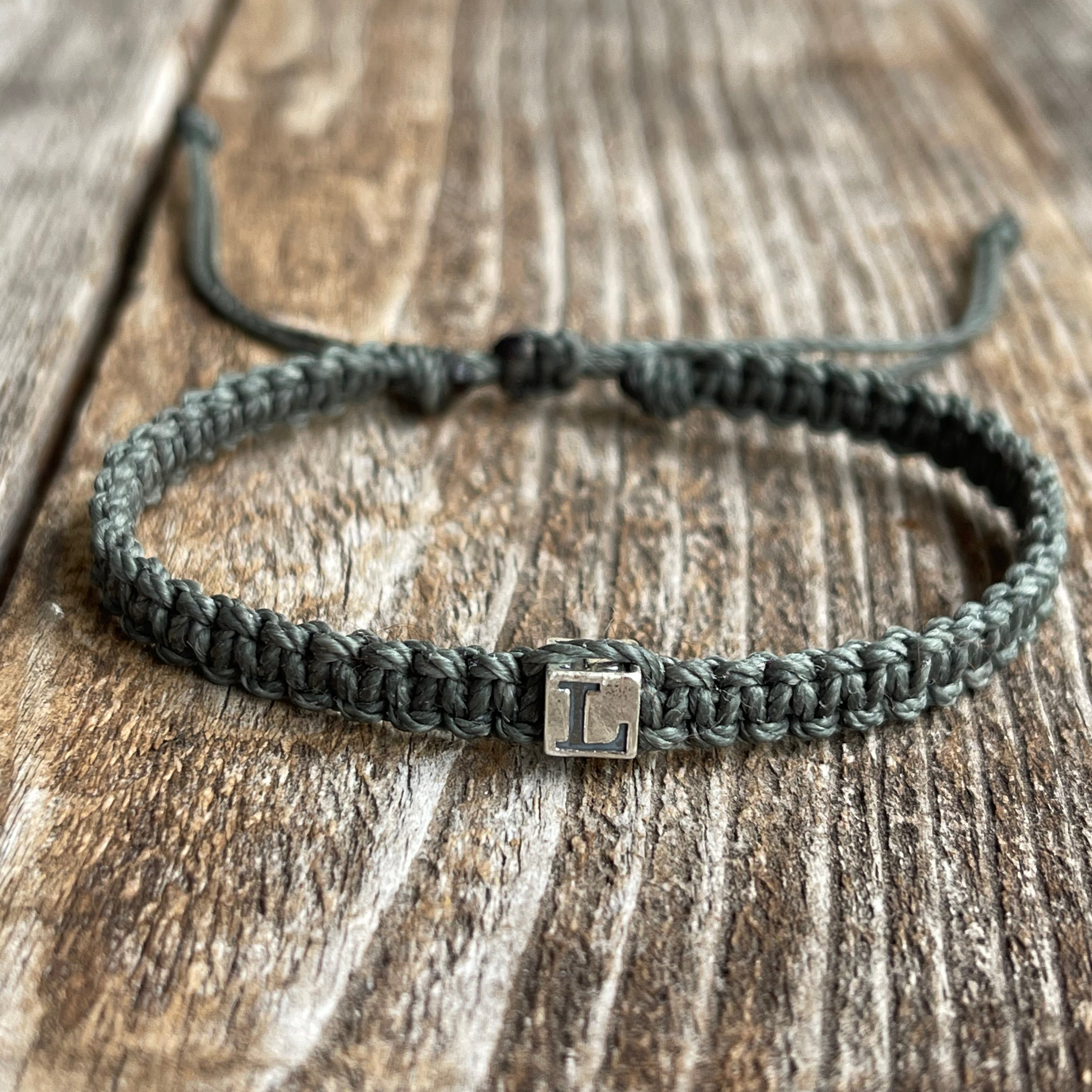 Olive Bracelet Silver Letter Cube