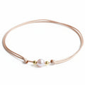 Pink pearl adjustable waterproof choker necklace gold accents minimalist beach gift for her