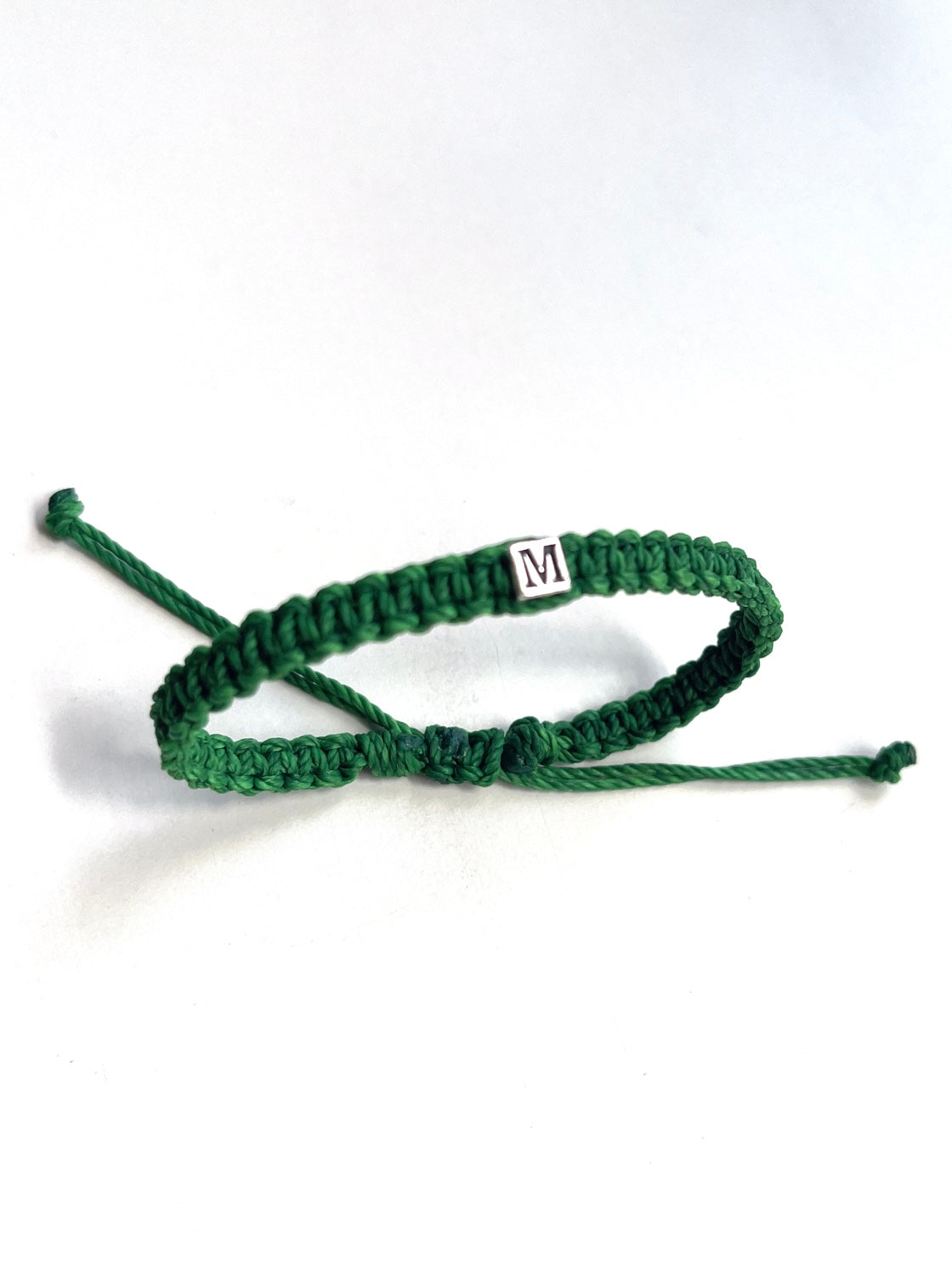 Sterling Silver 925 Macrame Bracelet, Personalized Custom Initial Letter