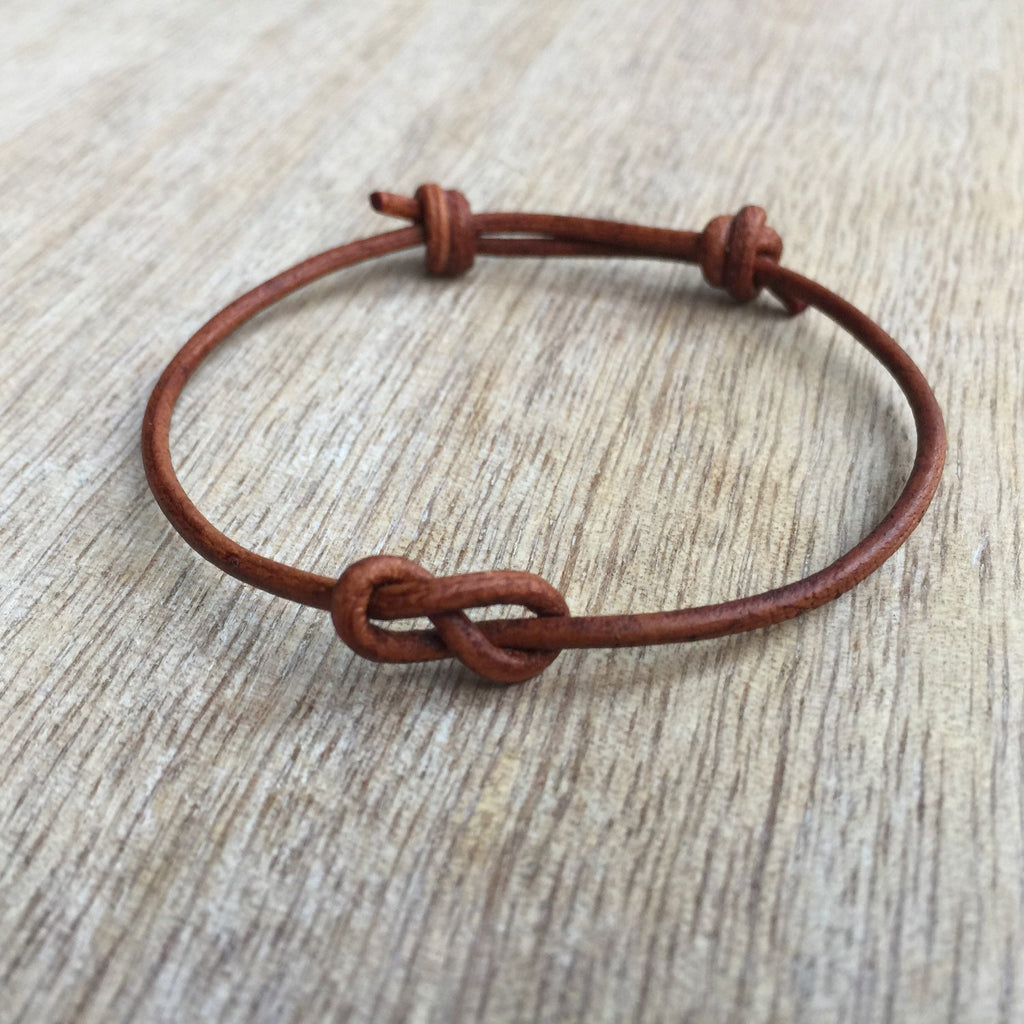 Lovers Key Leather Infinity Knot Bracelet