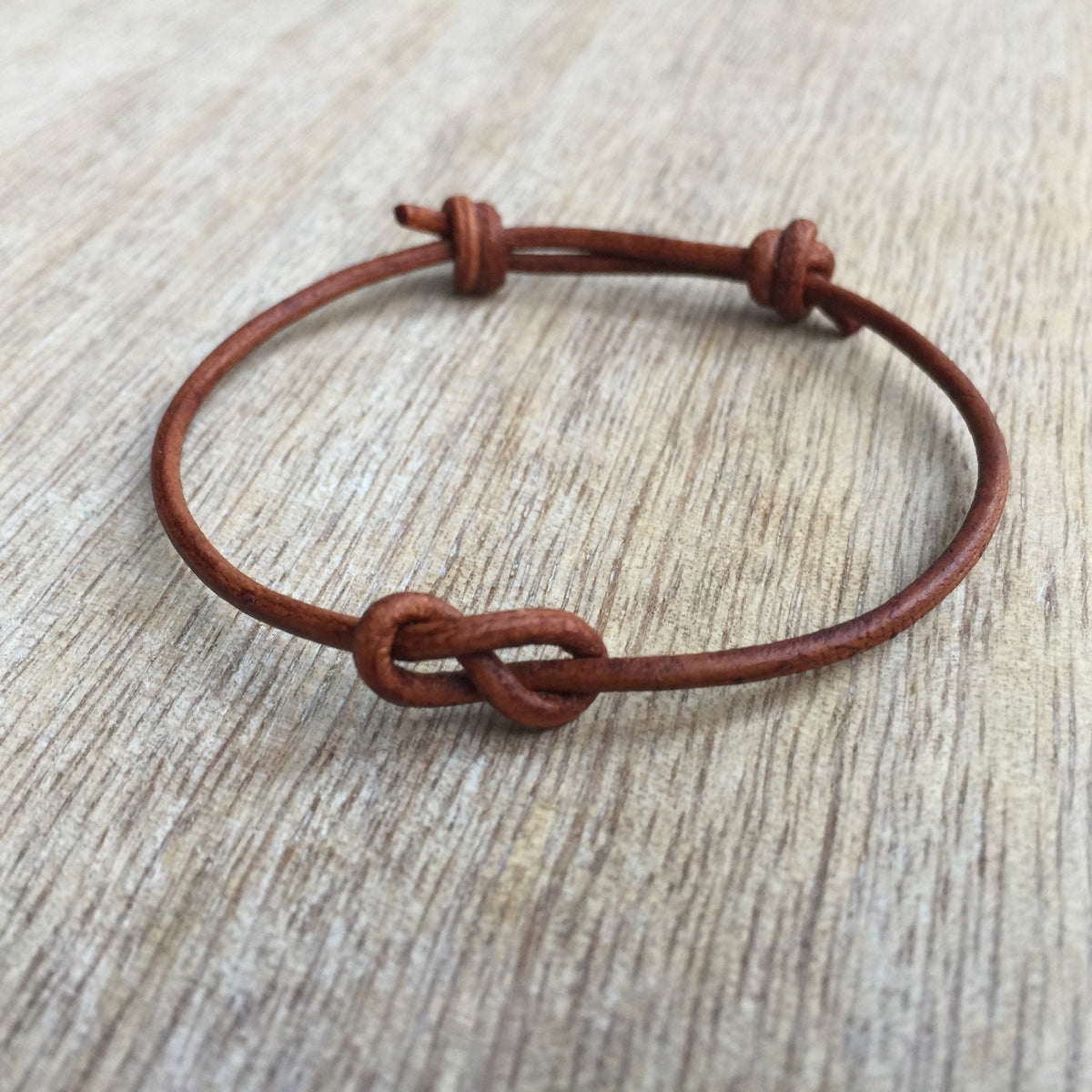 Lovers Key Leather Infinity Knot Bracelet