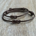 Lovers Key Brown Infinity Knot Couples Bracelets Waterproof