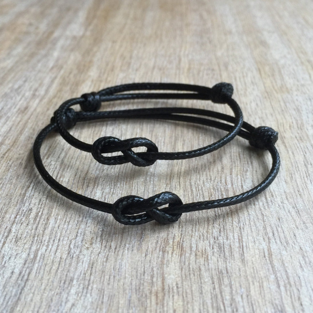 Lovers Key, Black Waterproof His and Hers Bracelets