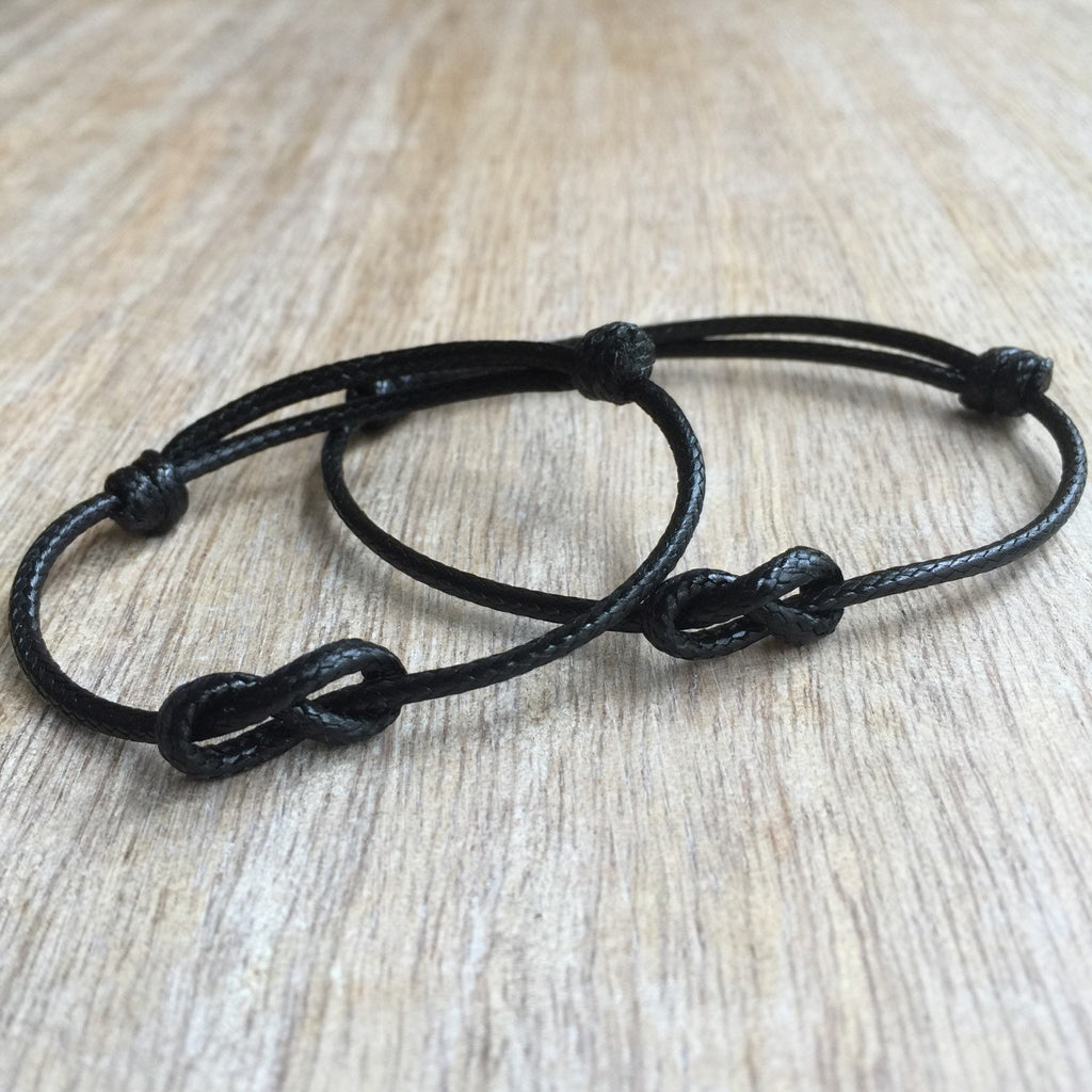 Lovers Key, Black Waterproof His and Hers Bracelets