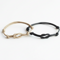 Naples Black Knotted Couples Bracelets Waterproof His and Hers