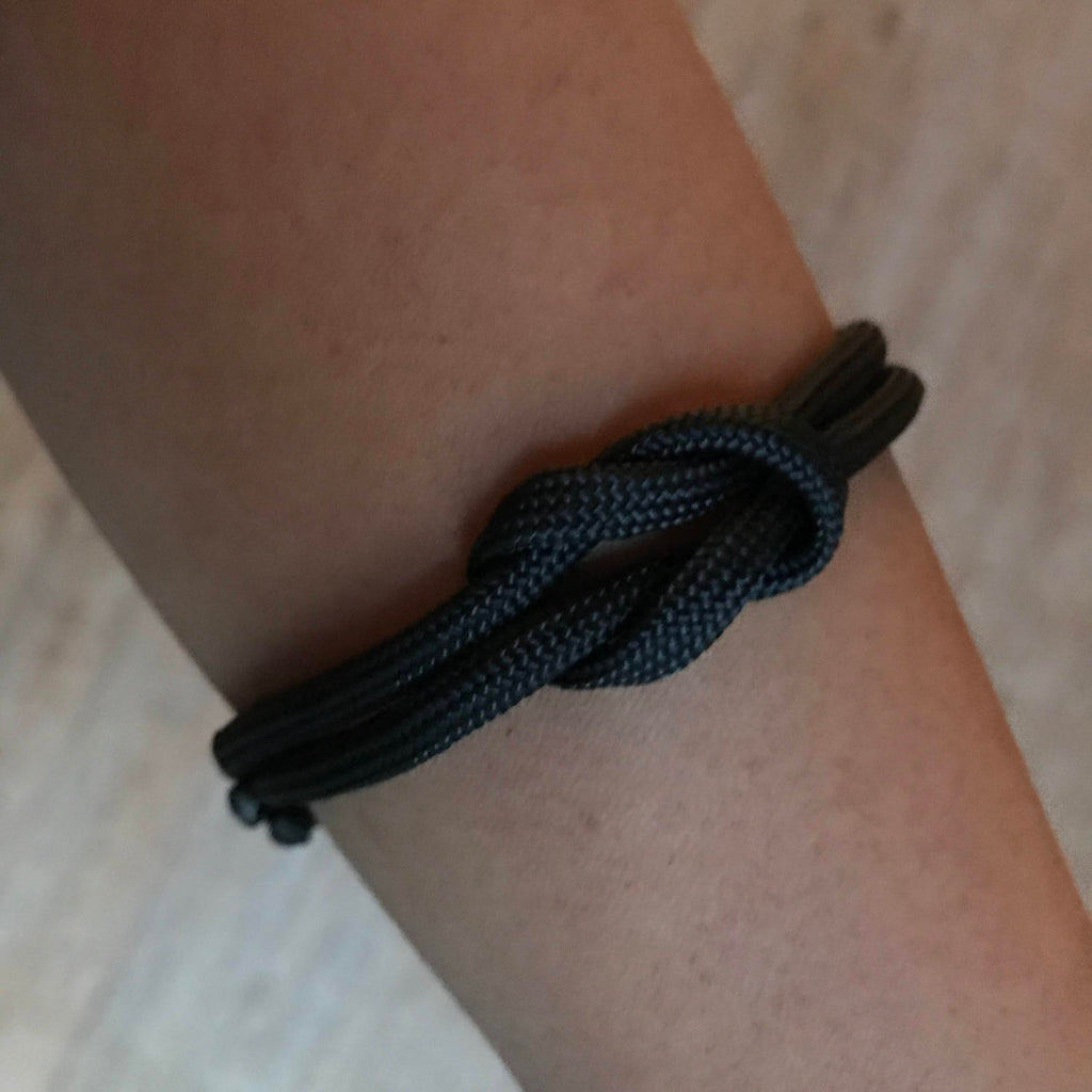 Siesta Key Set, Couples Knot Bracelets, Nylon Cord Bracelets, His and hers, Waterproof, Black Matching Bracelets, Set of 2 NC001447