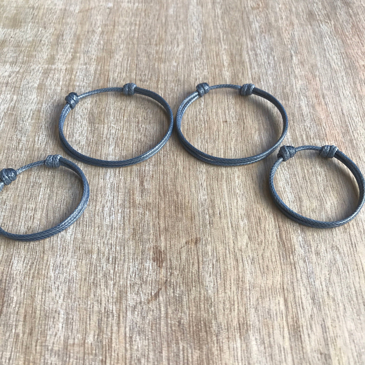 Four Gray Family Matching Bracelets