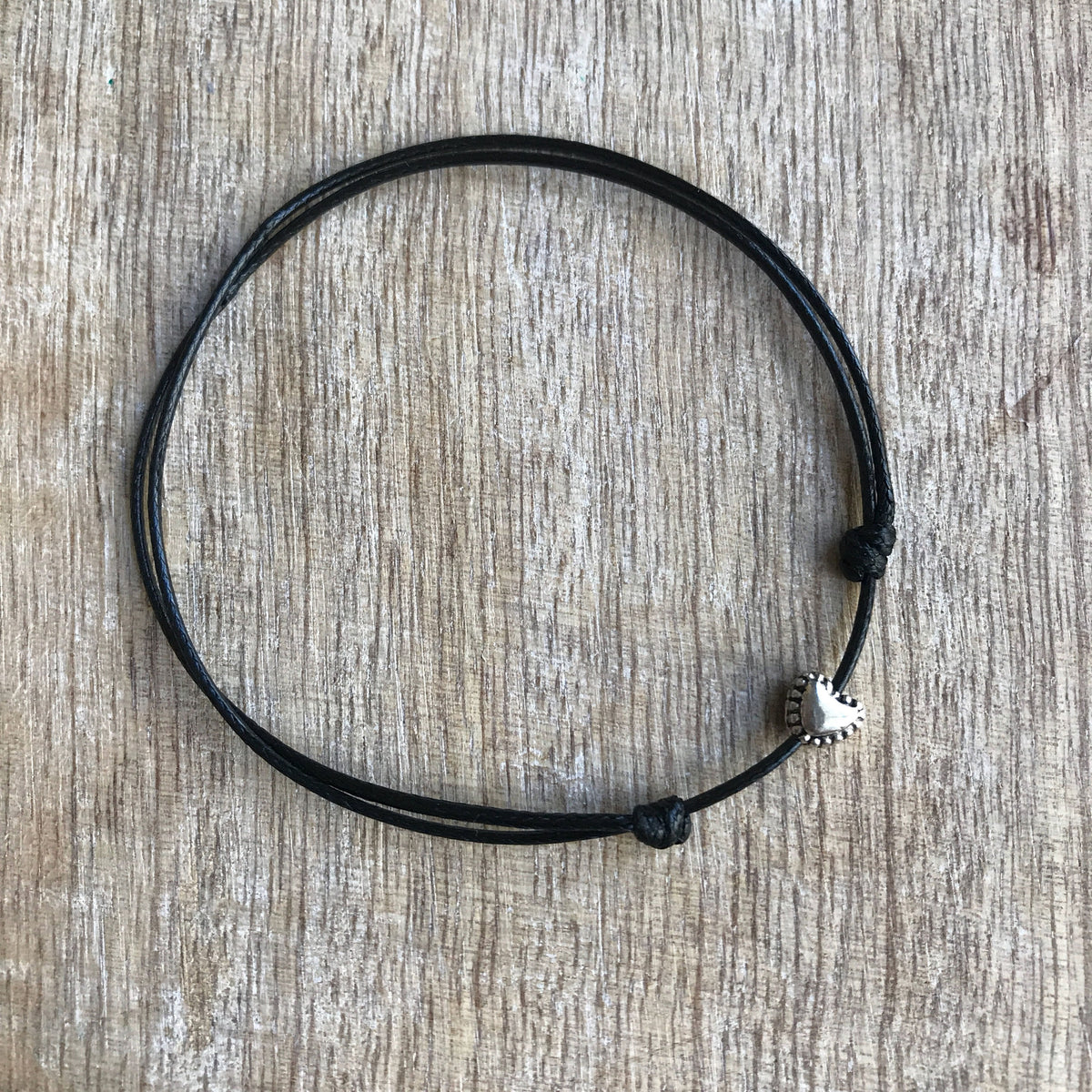 Heart Black Anklet