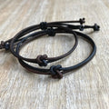 Venice, Couples Bracelets, His and her Bracelet, Knot Couple Bracelet, Leather matching Bracelets, Set of 2