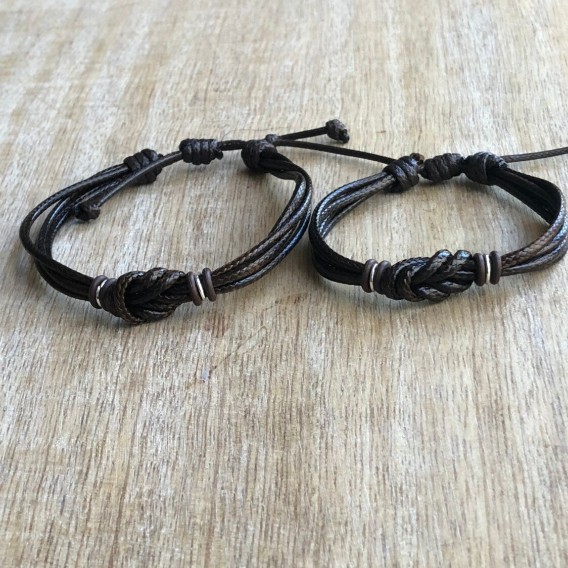 Forever Brown Couple Bracelets, Personalized, His and Hers