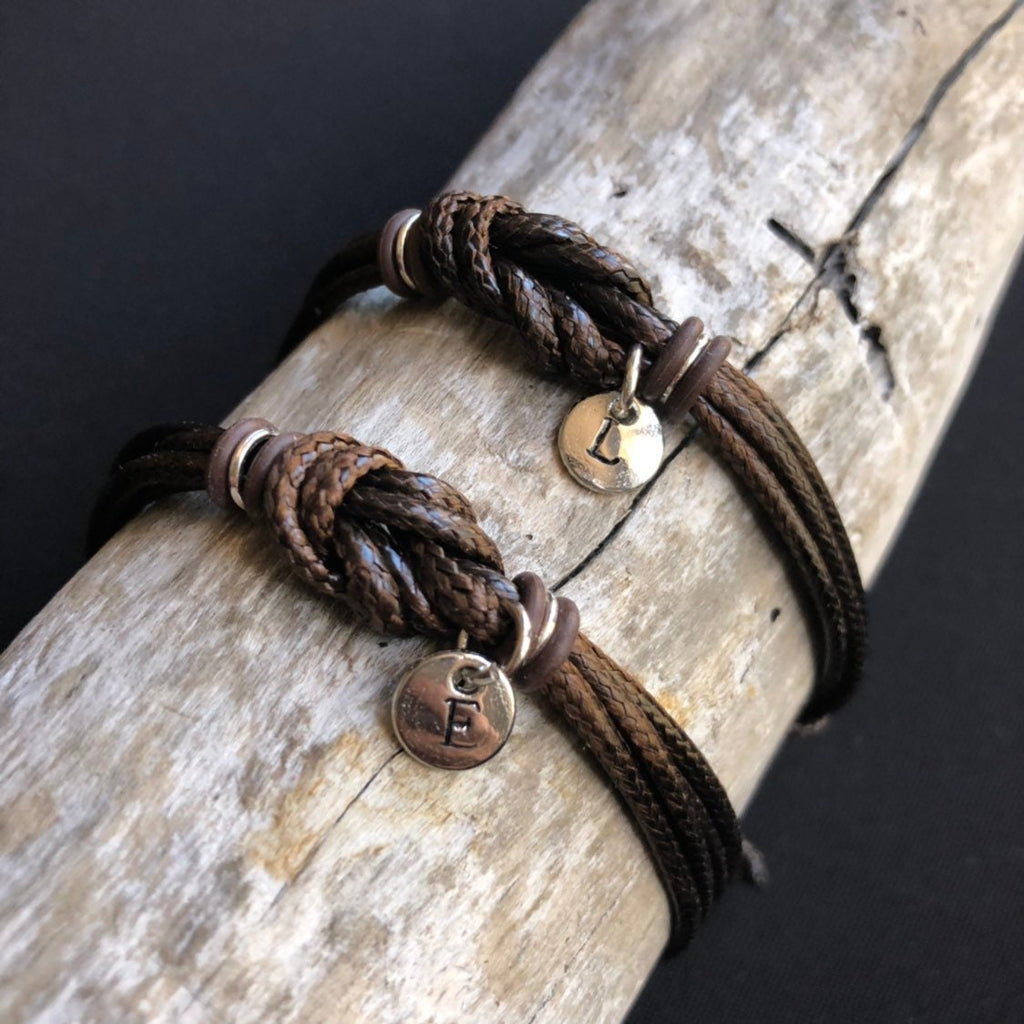 Forever Brown Couple Bracelets, Personalized, His and Hers