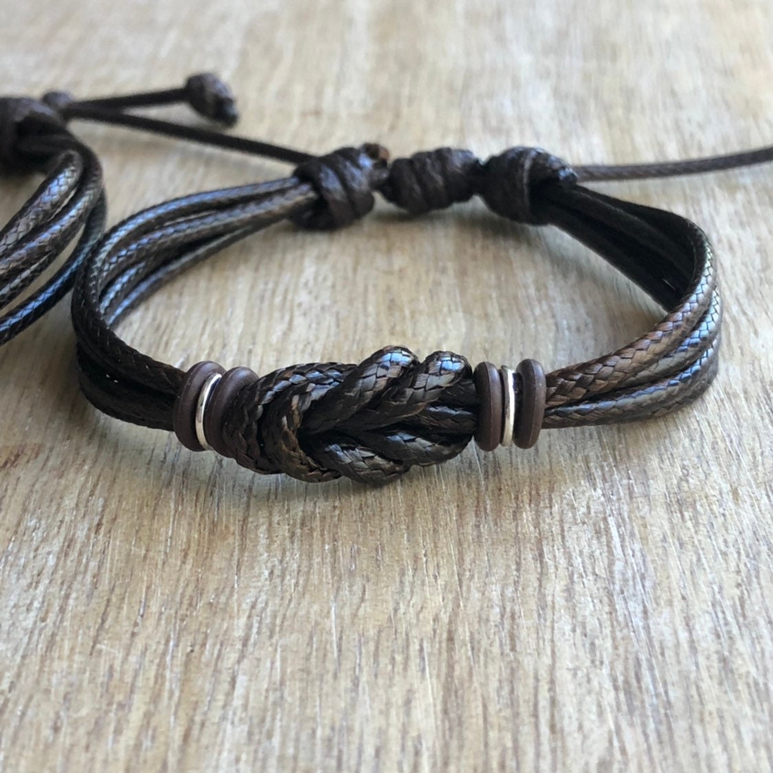 Forever Brown Couple Bracelets, Personalized, His and Hers