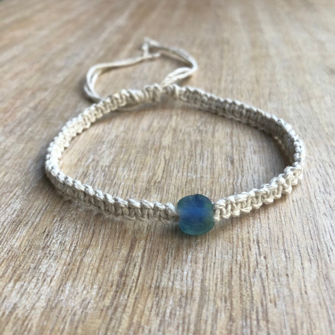 Sea Glass Hemp Beach Anklet