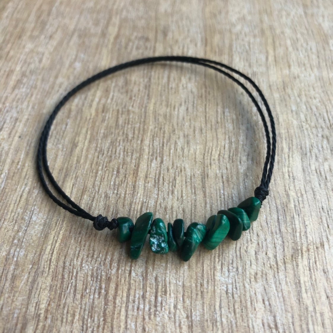 Green Bead Anklet Bracelet