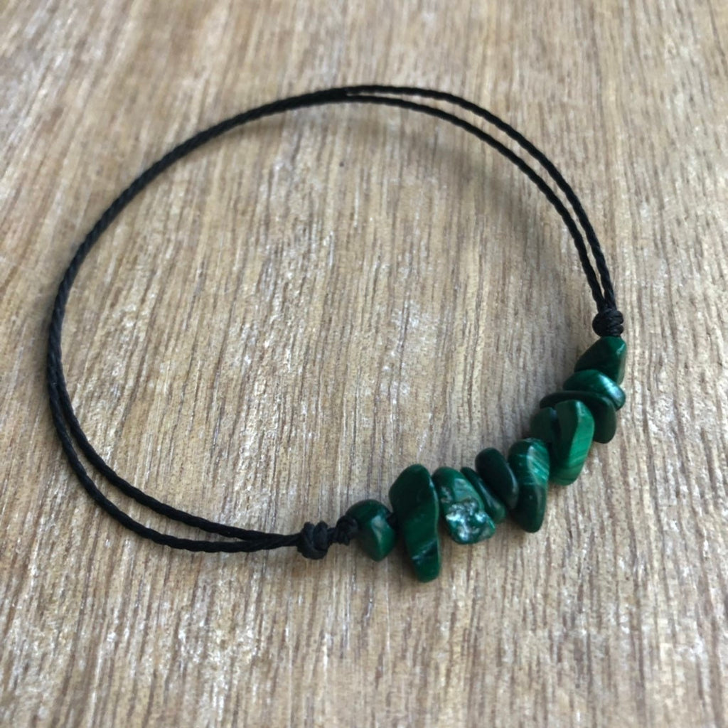 Green Bead Anklet Bracelet