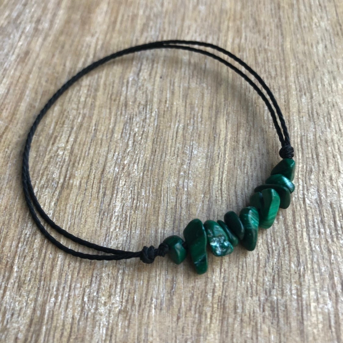 Green Bead Anklet Bracelet