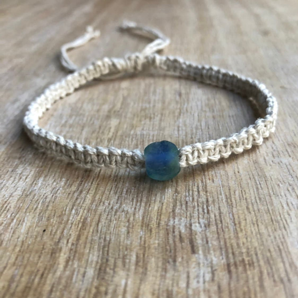 Sea Glass Hemp Beach Anklet