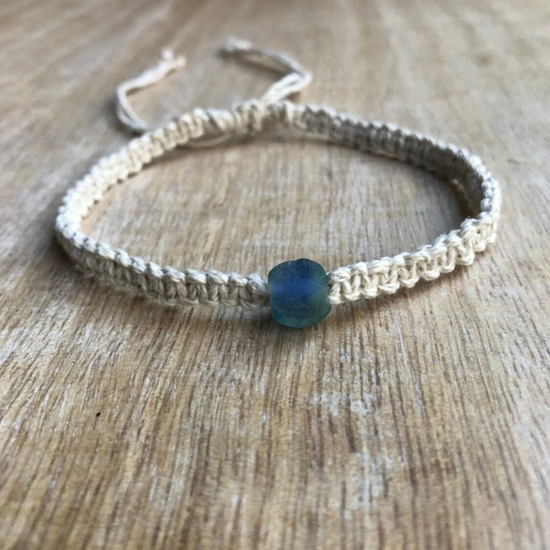 Sea Glass Hemp Beach Anklet