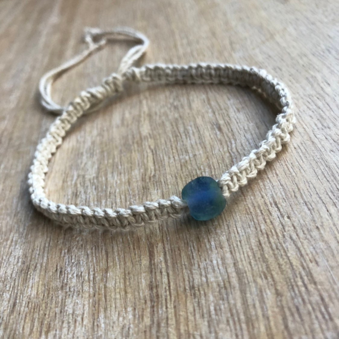 Sea Glass Hemp Beach Anklet