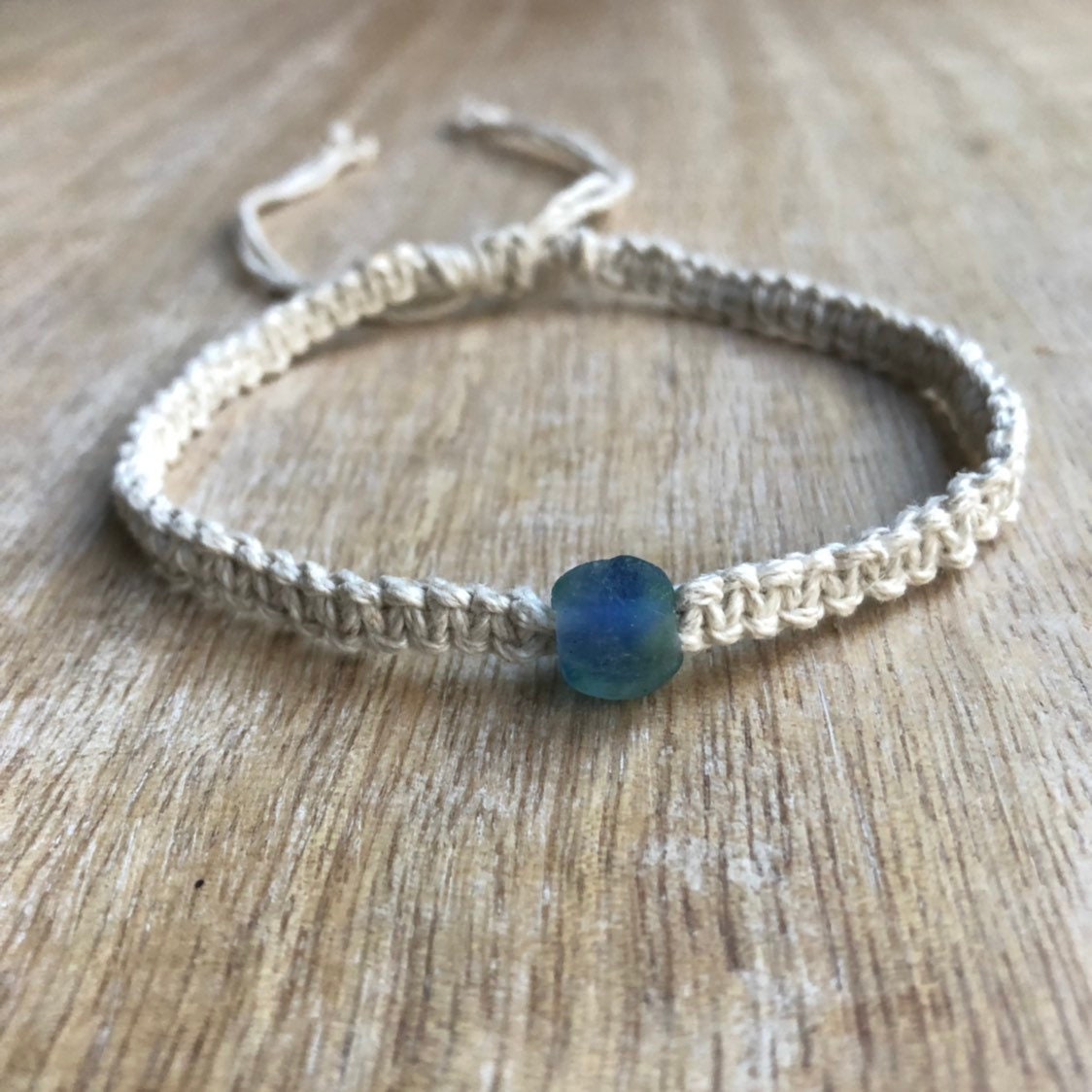 Sea Glass Hemp Beach Anklet