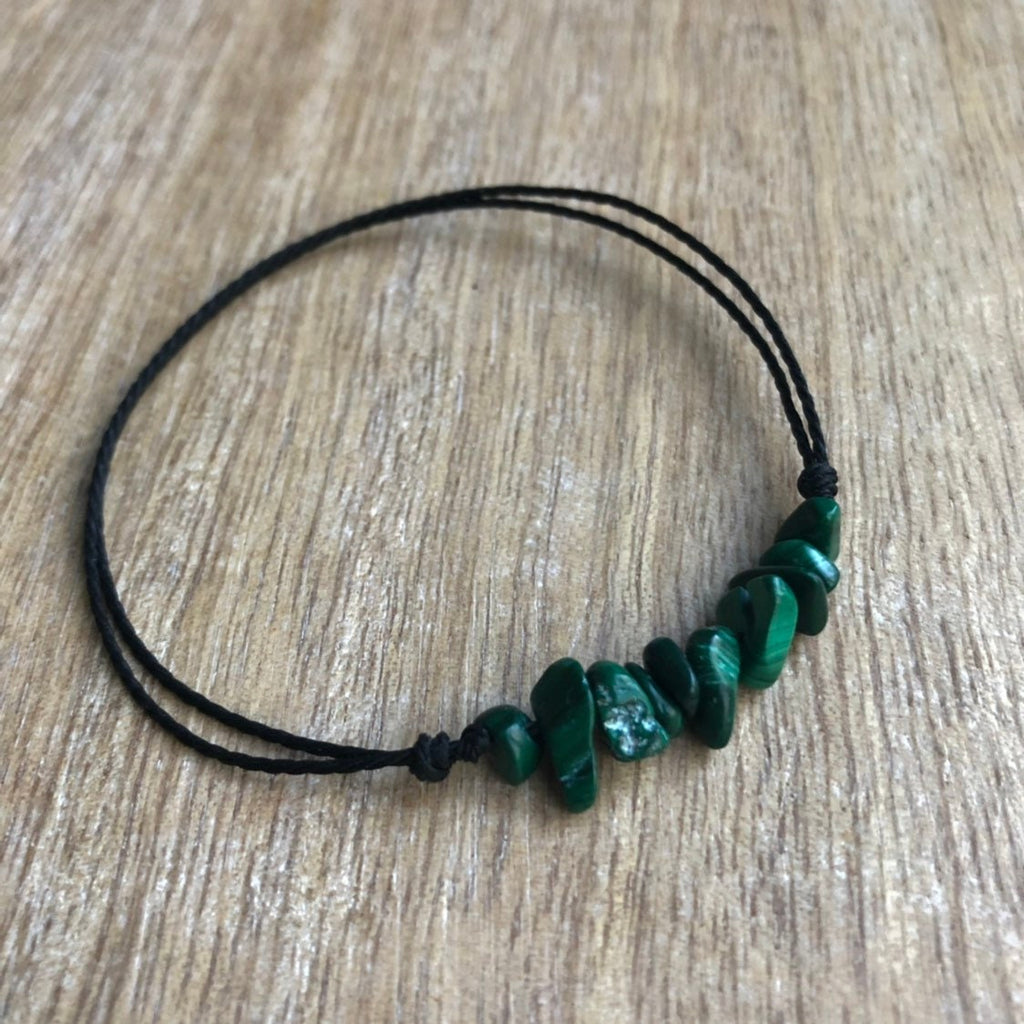 Green Bead Anklet Bracelet