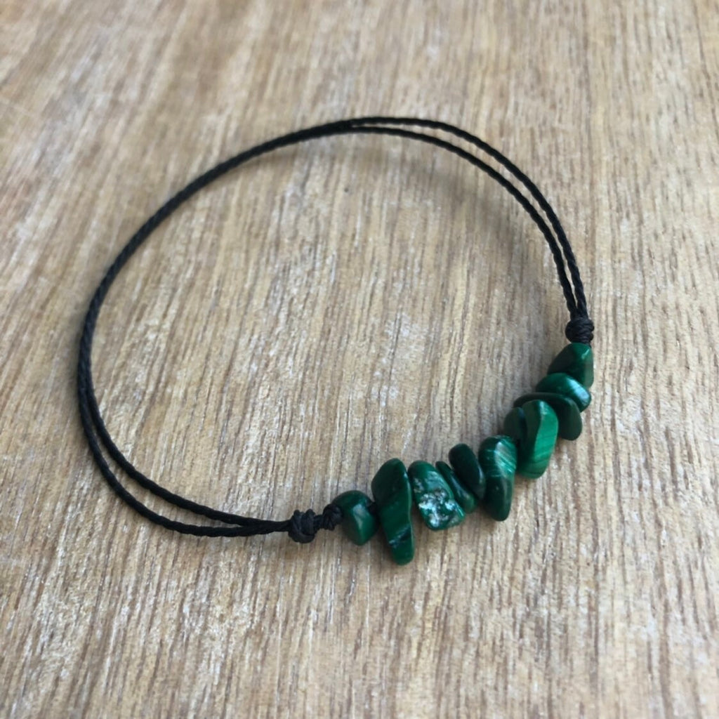 Green Bead Anklet Bracelet