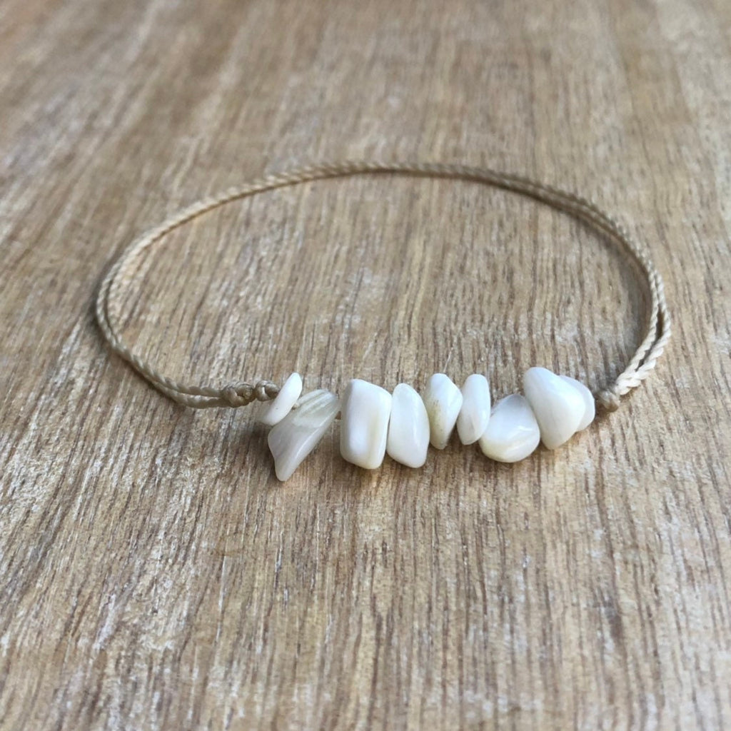 White Bead Anklet Bracelet