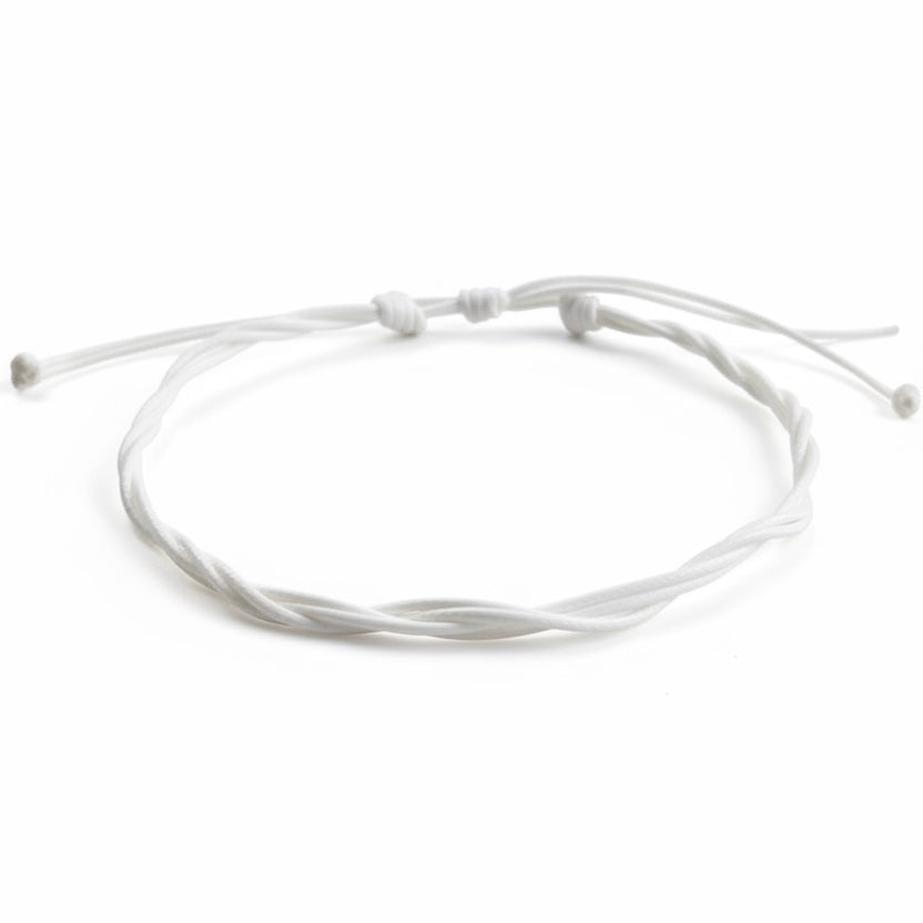 Boardwalk White Anklet, Waterproof, Adjustable