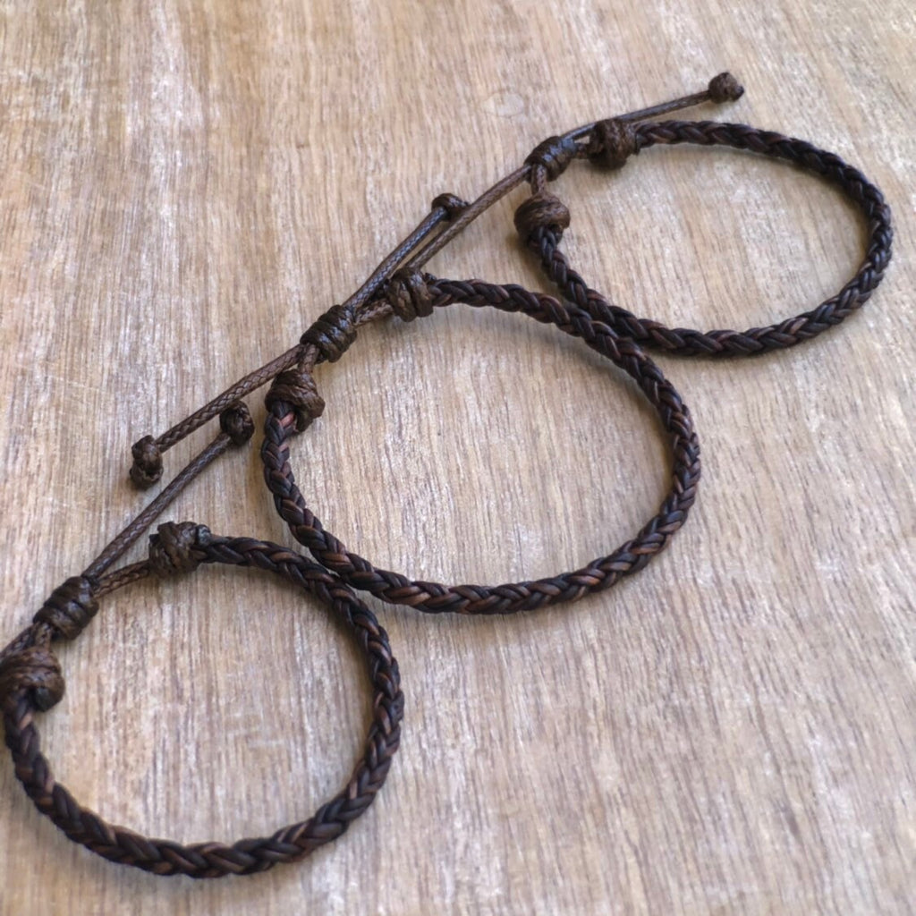 Key West Leather Bracelet Dark Brown Family Matching Bracelets Adjustable