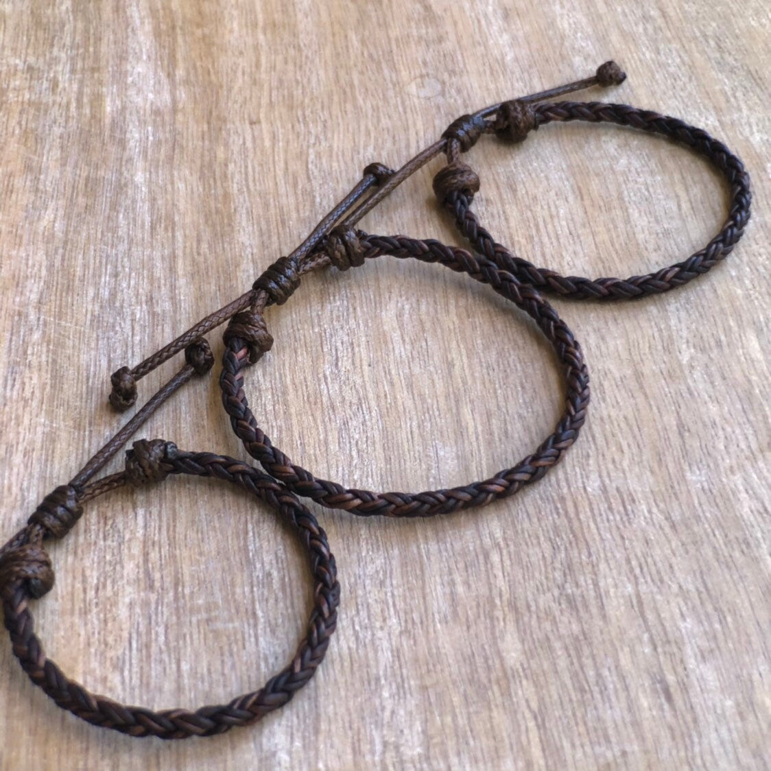 Key West Leather Bracelet Dark Brown Family Matching Bracelets Adjustable