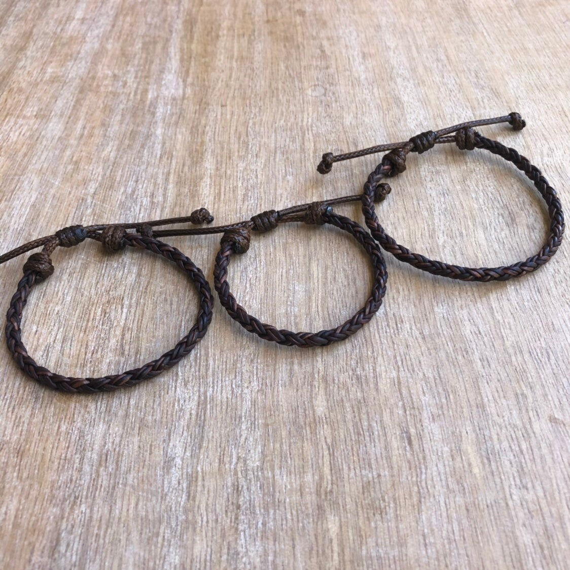 Key West Leather Bracelet Dark Brown Family Matching Bracelets Adjustable