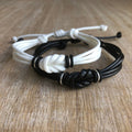 Initials Celtic Knot Black and White Couples Set