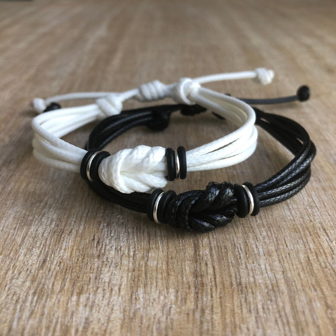 Initials Celtic Knot Black and White Couples Set