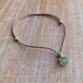 Surfer Green Seaglass Necklace Beach Choker