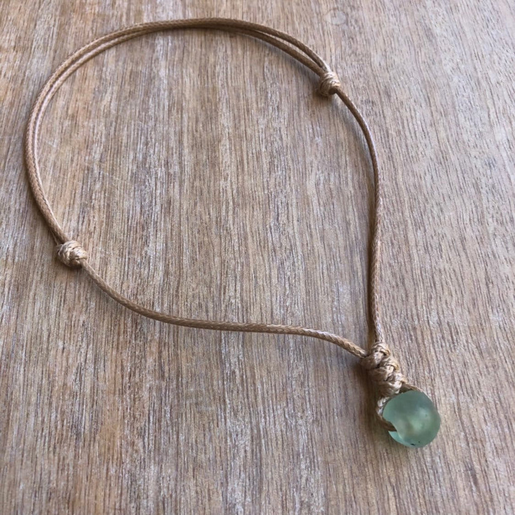 Surfer Turquoise Seaglass Necklace Beach Choker