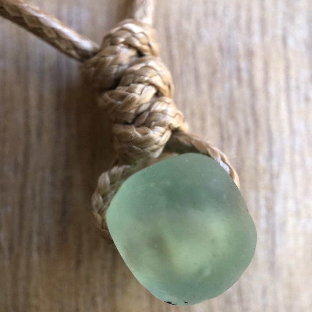 Surfer Green Seaglass Necklace Beach Choker