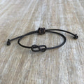 Infinity Leather Bracelet Unisex Adjustable