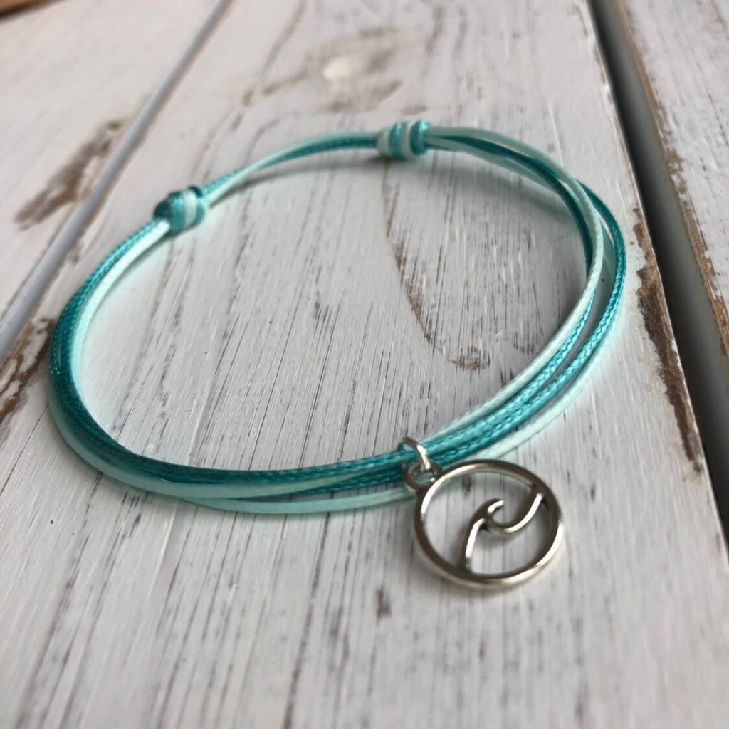 Surfer Wave Teal Anklet