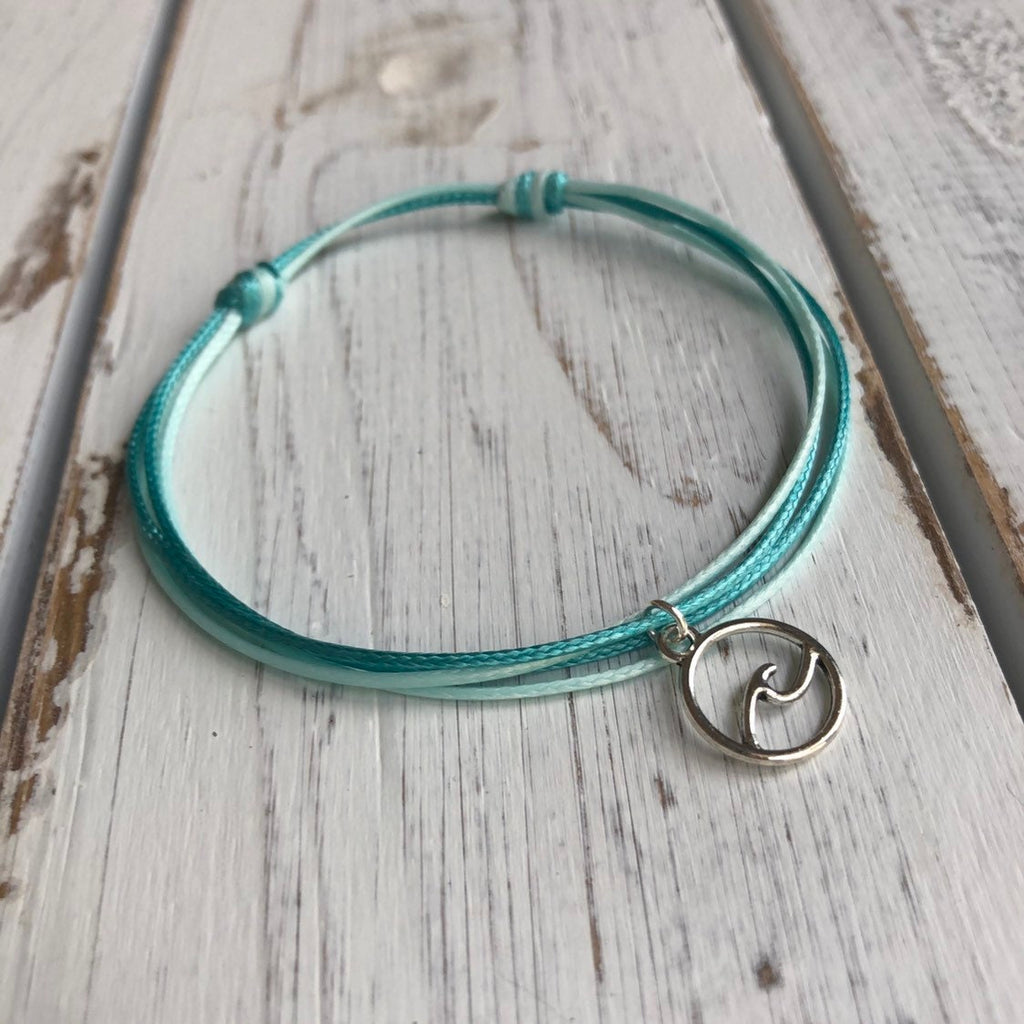 Surfer Wave Teal Anklet