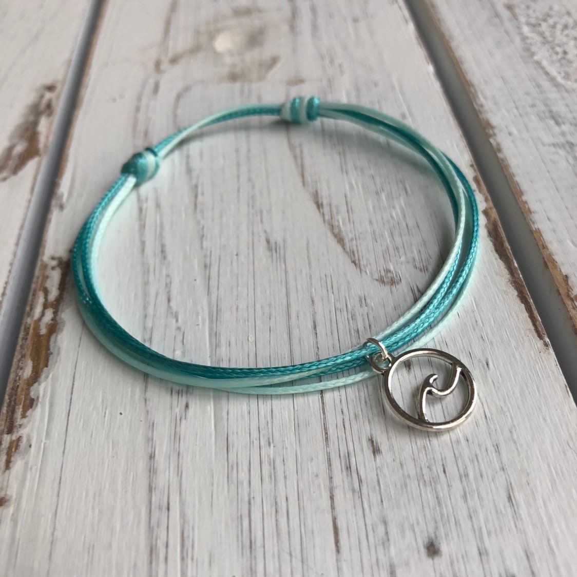 Surfer Wave Teal Anklet