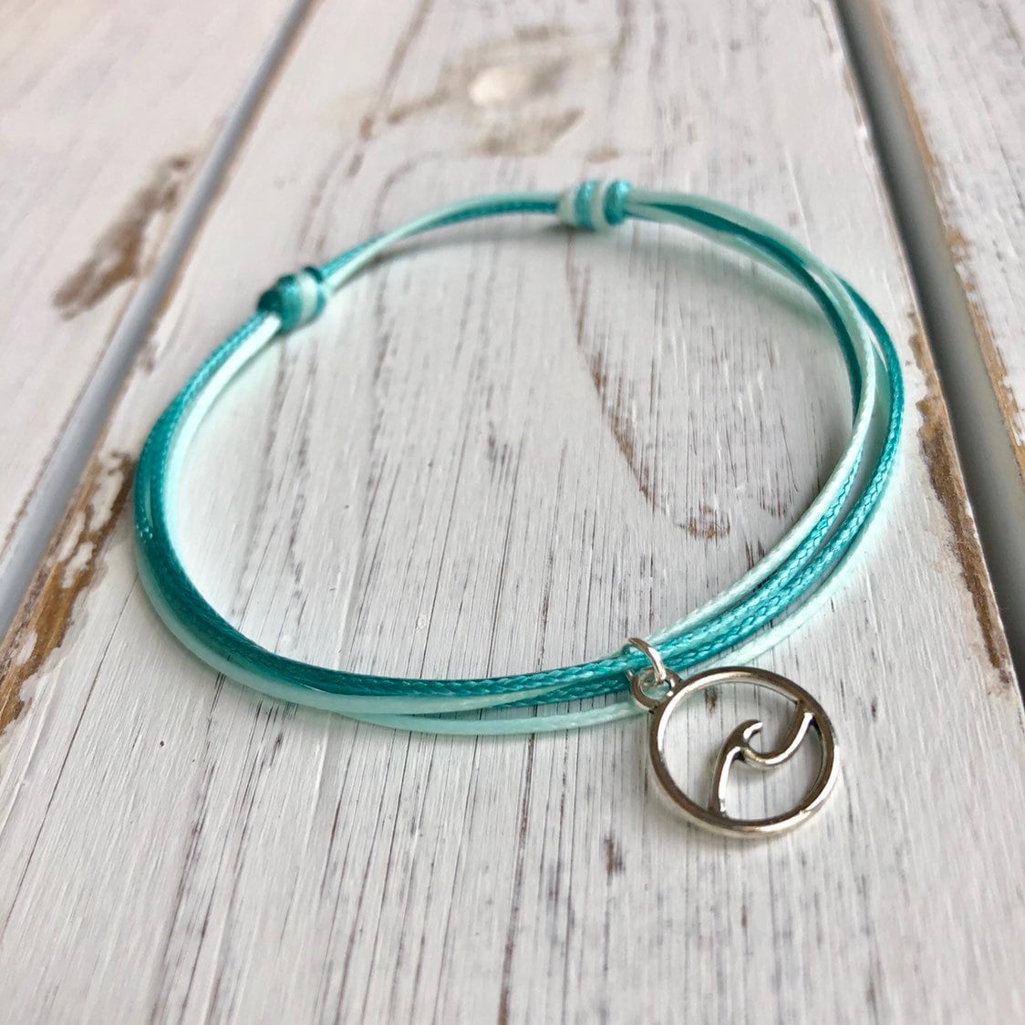 Surfer Wave Teal Anklet