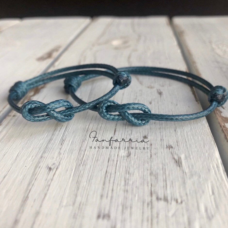 Lovers Key, Deep Teal Mother and daughter Bracelets